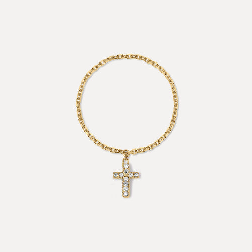 Dangling Diamond Cross Chain Ring