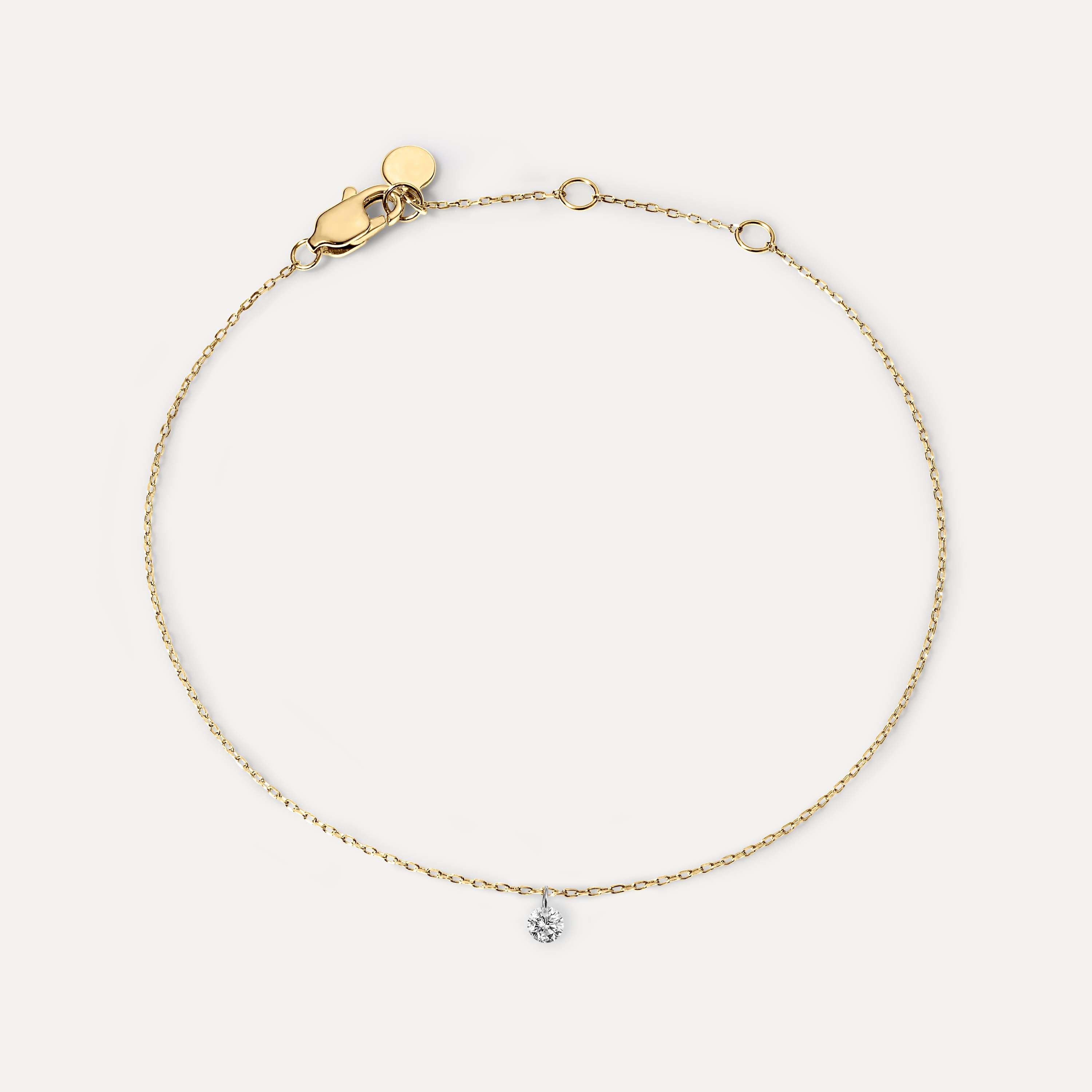 Floating Solitaire Diamond Bracelet | Kelly Bello Design®
