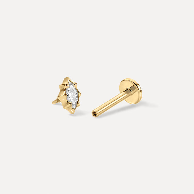 Marquise Petal Diamond Threaded Stud