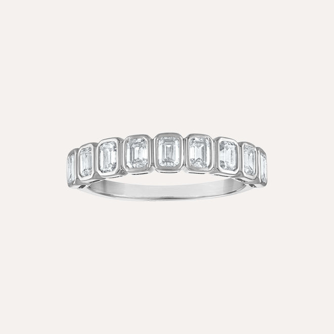 Mini Emerald Diamond Bezel Ring