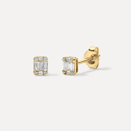 Mini Emerald Illusion Studs