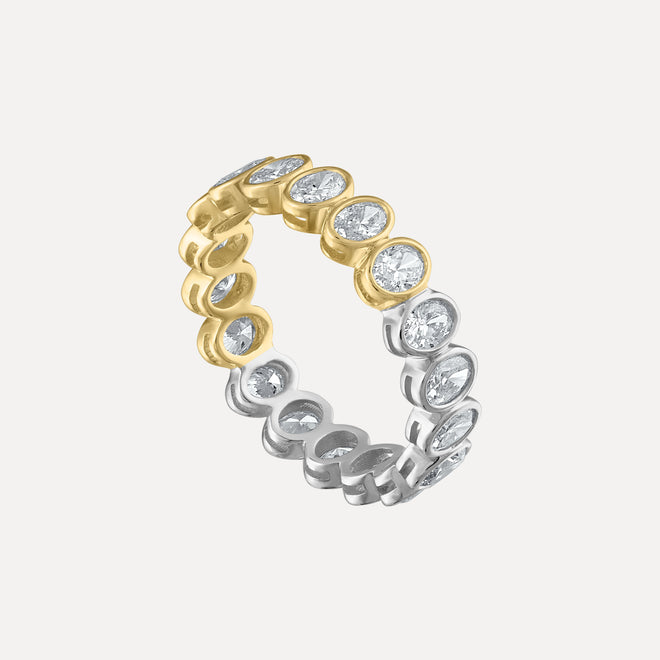 Mini Oval Diamond Bezel Ring by Kelly Bello