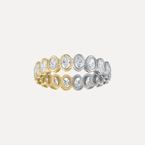 Mini Oval Diamond Bezel Ring by Kelly Bello