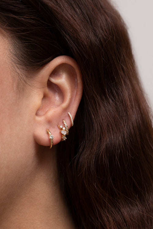 Marquise & Round Diamond Huggies