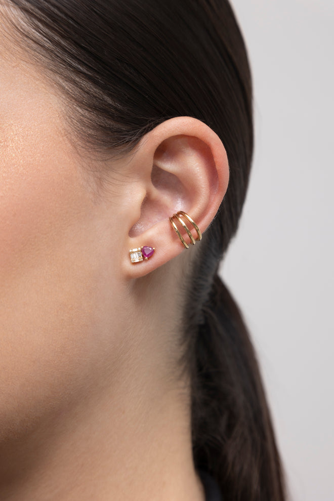 Noa Gemstone & Diamond Illusion Studs
