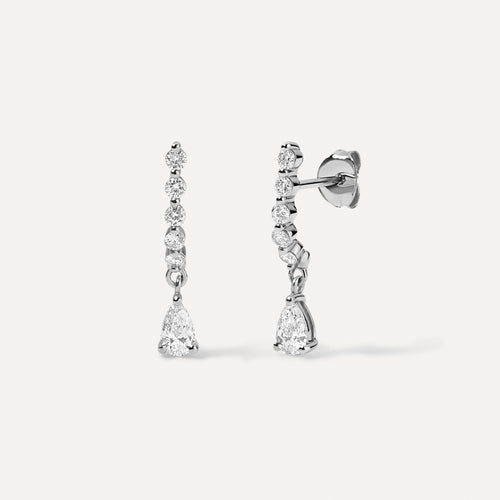 Pear Diamond Curve Huggie Drops