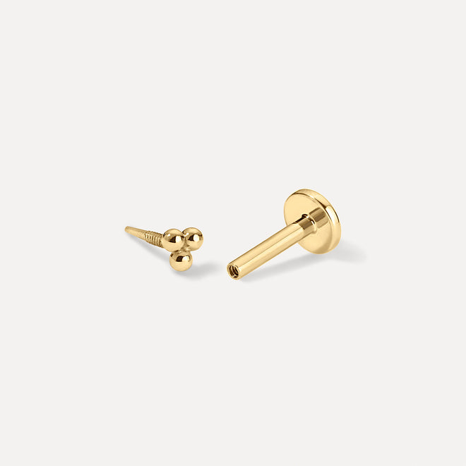 Triple Ball Cluster Threaded Stud