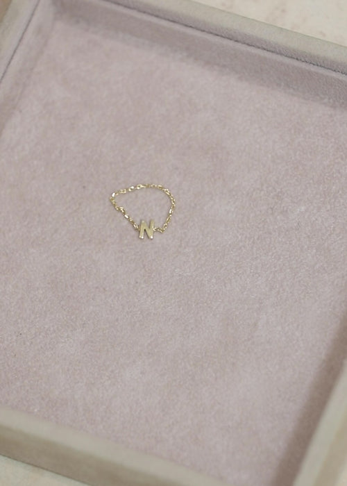 Mini Letter Chain Ring