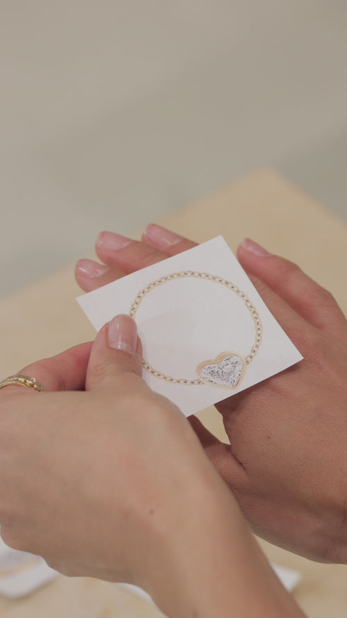 Diamond Heart Chain Ring