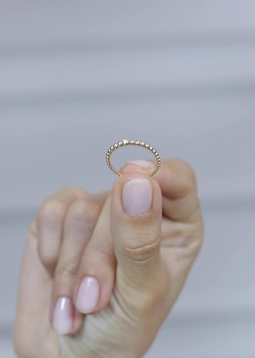 Beaded Diamond Ring