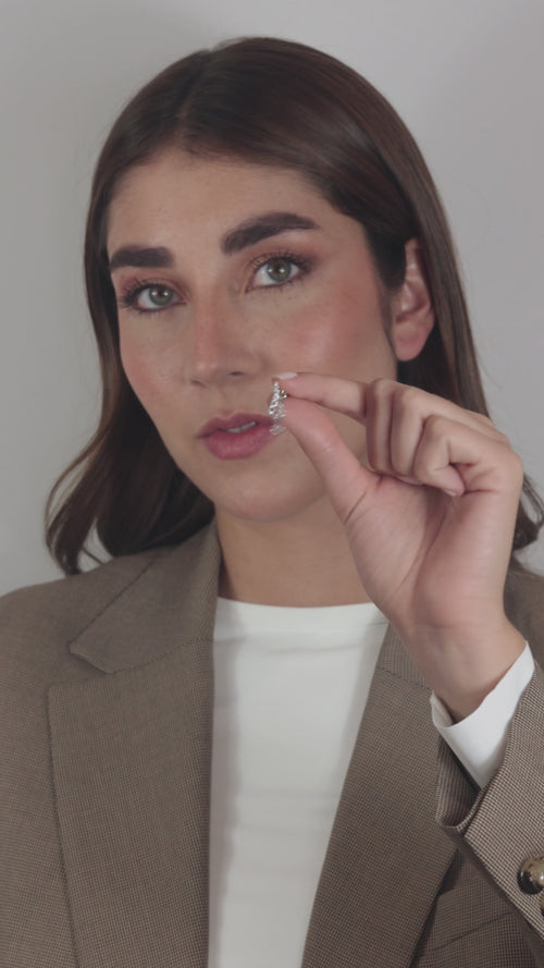 Cascade Pear & Round Diamond Earrings