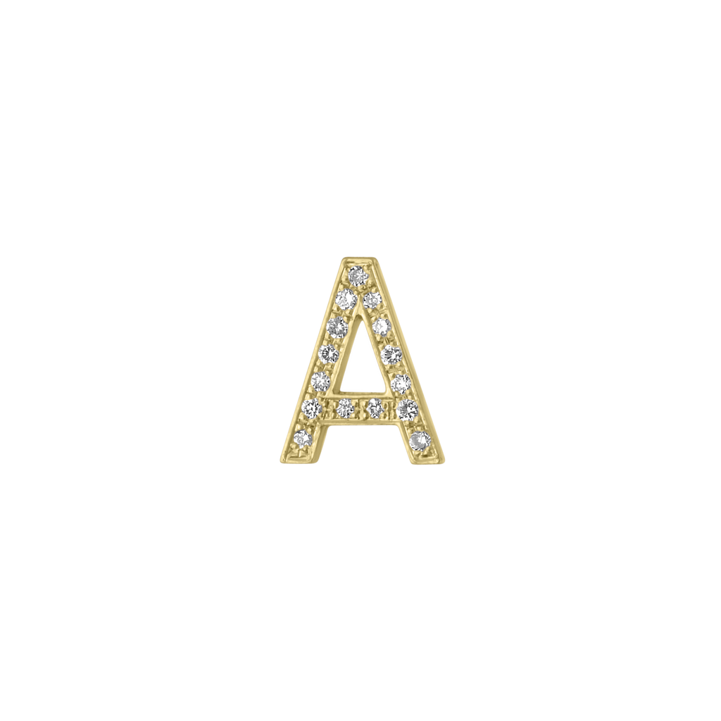 Mini Pave Letter Charm