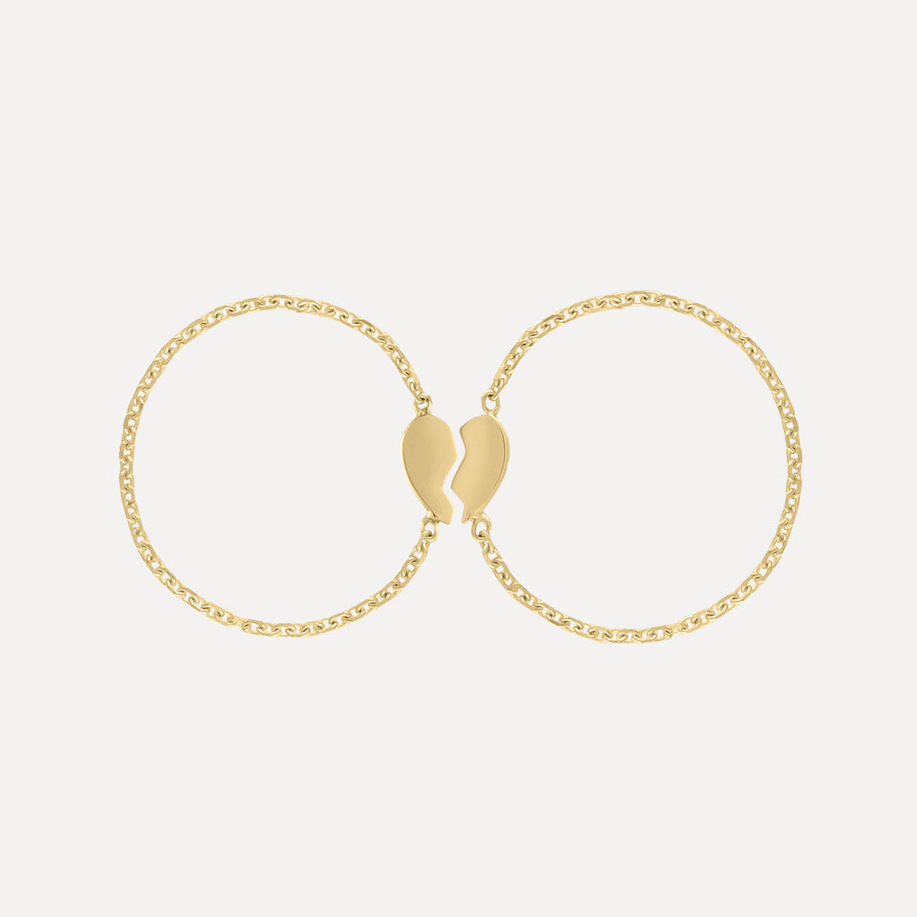 Mini BFF Heart Chain Ring Set