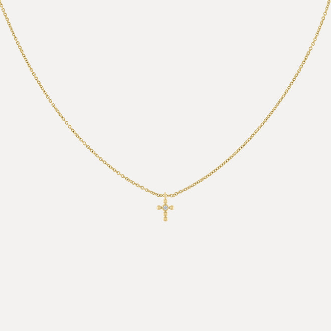 Diamond Accent Beaded Cross - Forever Charm