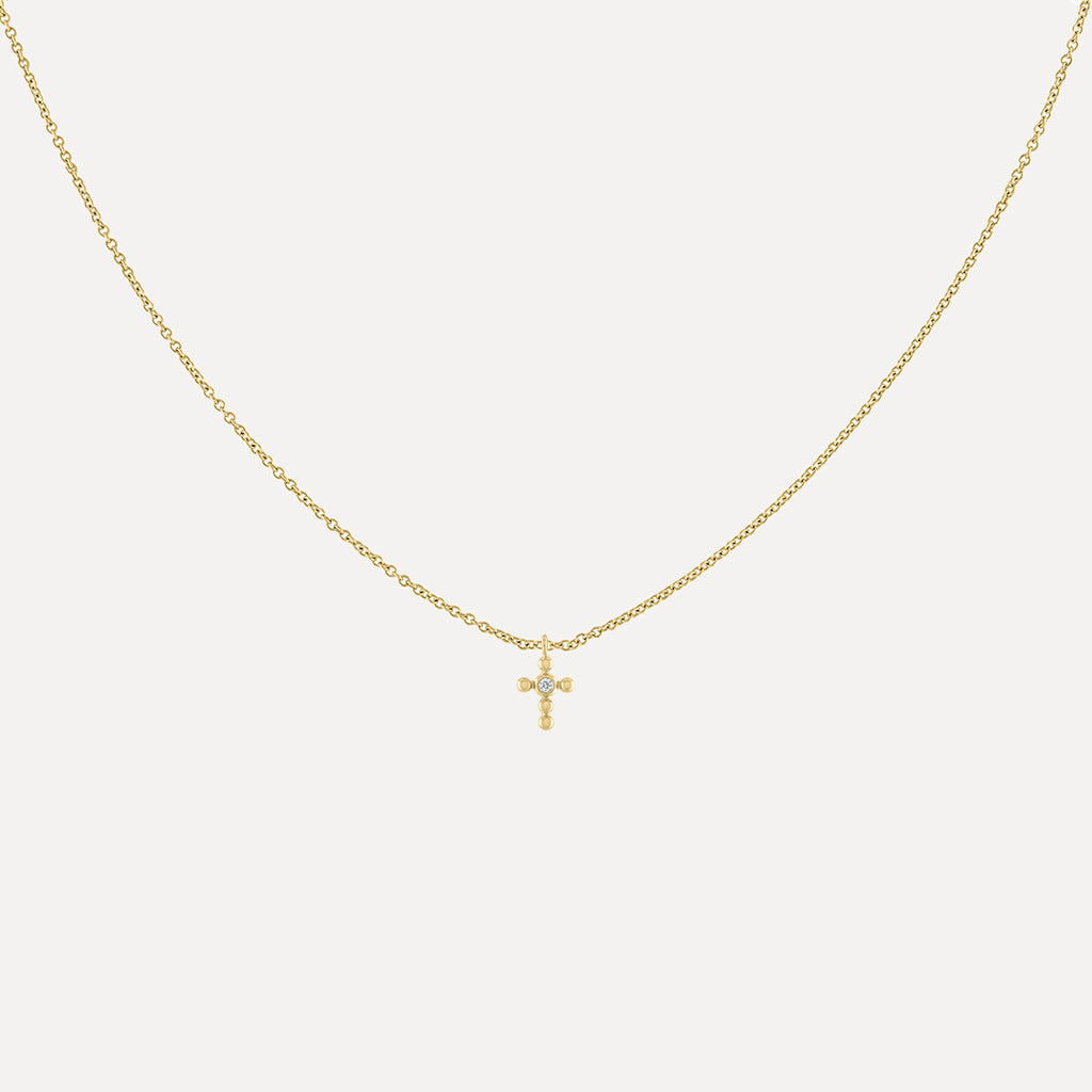 Diamond Accent Beaded Cross - Forever Charm