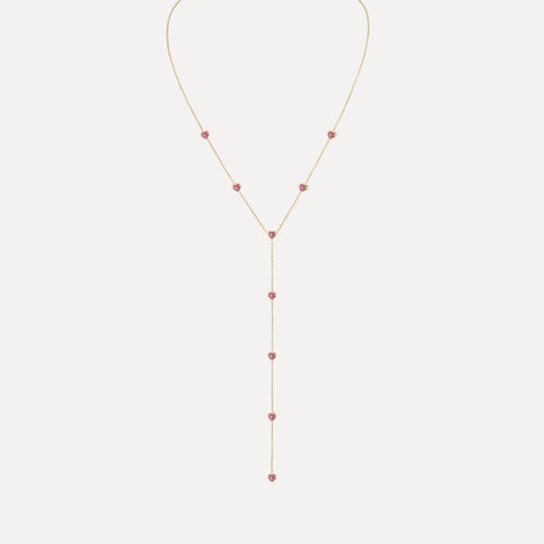 Birthstone Hearts Lariat Necklace