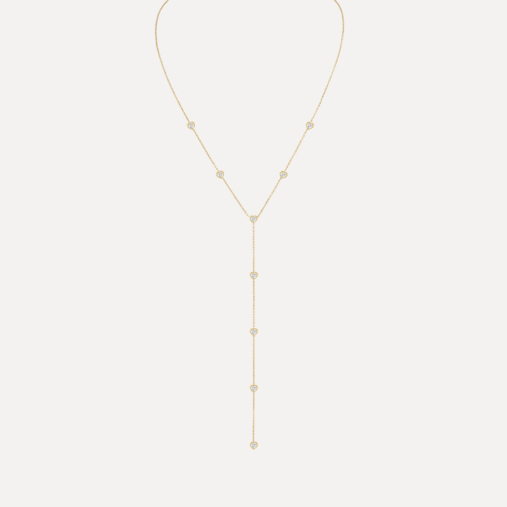 Birthstone Hearts Lariat Necklace