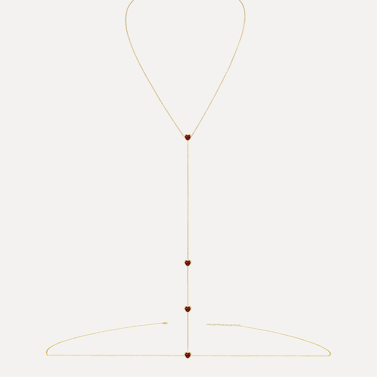 Birthstone Hearts Body Chain | Kelly Bello Design®