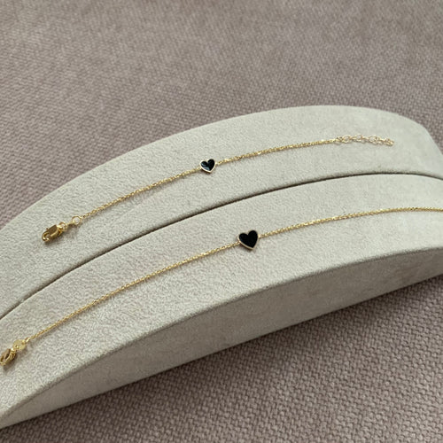 Mommy + Me Enamel Heart Bracelet Set