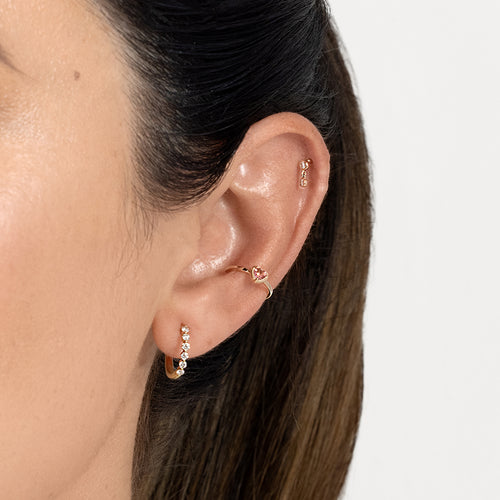 Birthstone Heart Ear Cuff by Kelly Bello Design