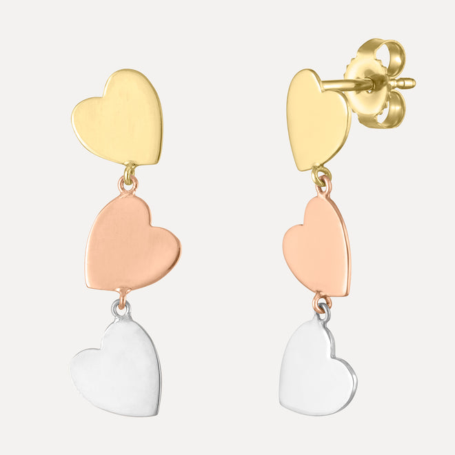 Dangling Mini Heart Stud Earrings