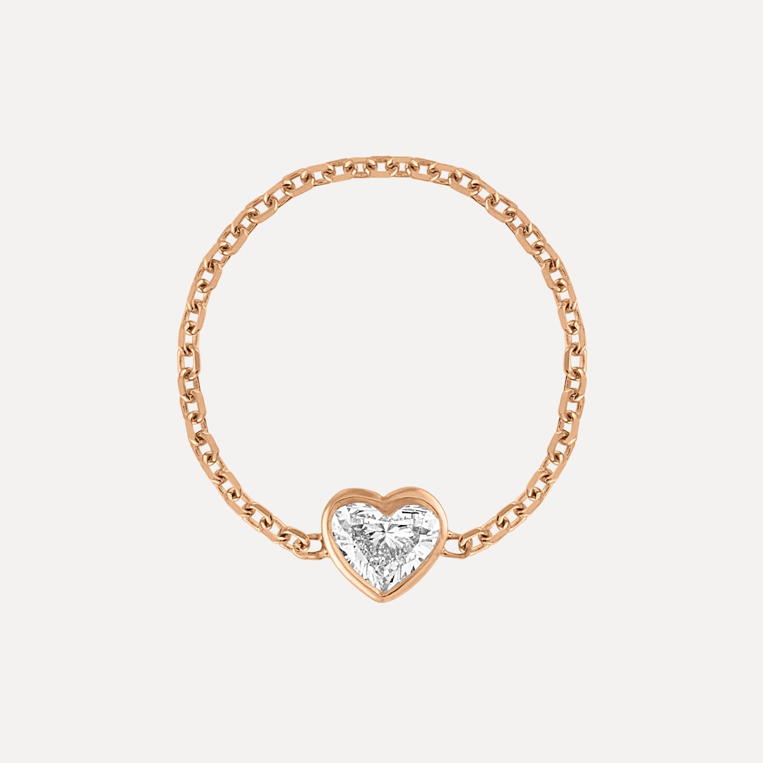 Diamond Heart Chain Ring | Kelly Bello Design®