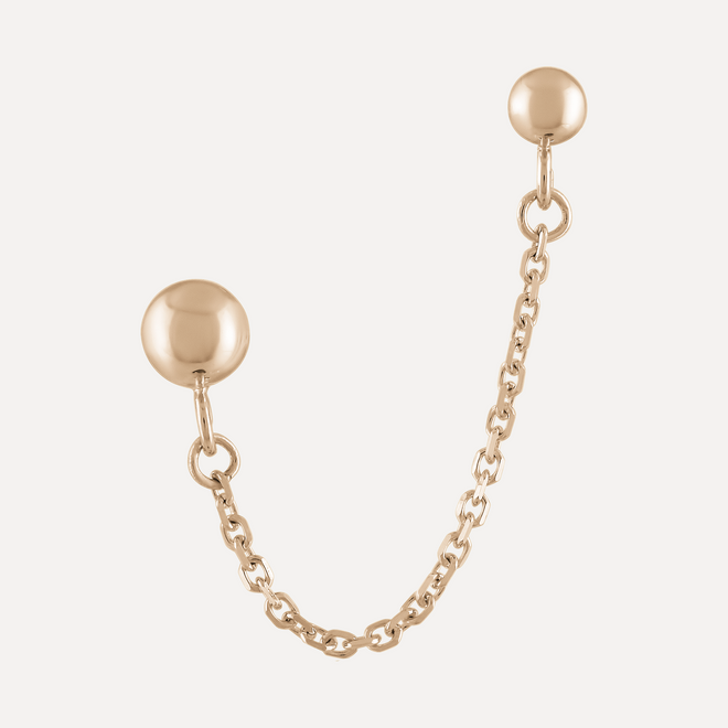 Double Ball & Chain Earring