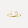 Mini Long Link Chain Ring with Enamel Letter