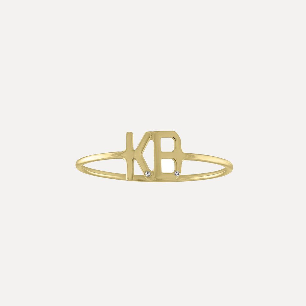 Double Mini Letter Ring