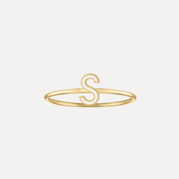 Buy Zivom Copper Initial Letter S Alphabet Name Hollow Chunky 18K Gold  Adjustable Free Size Ring For Women Online at Best Prices in India -  JioMart.