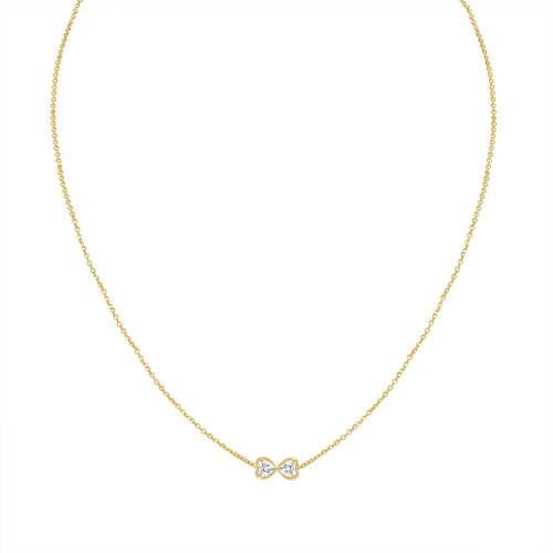 Two Birthstone Hearts Necklace