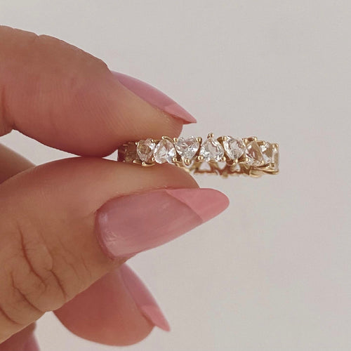 Heart Shaped Diamond Eternity Band