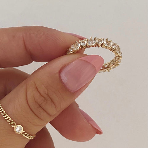 Heart Shaped Diamond Eternity Band