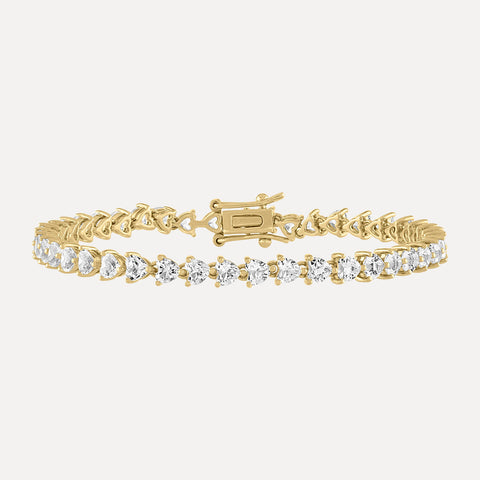Rainbow Heart Shaped Eternity Band