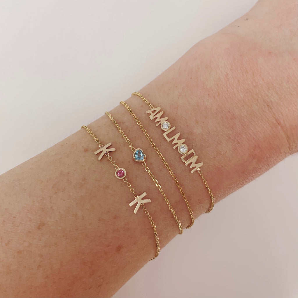 Birthstone Heart Bracelet
