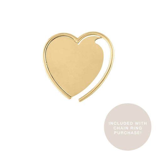 Mini Enamel Heart Chain Ring