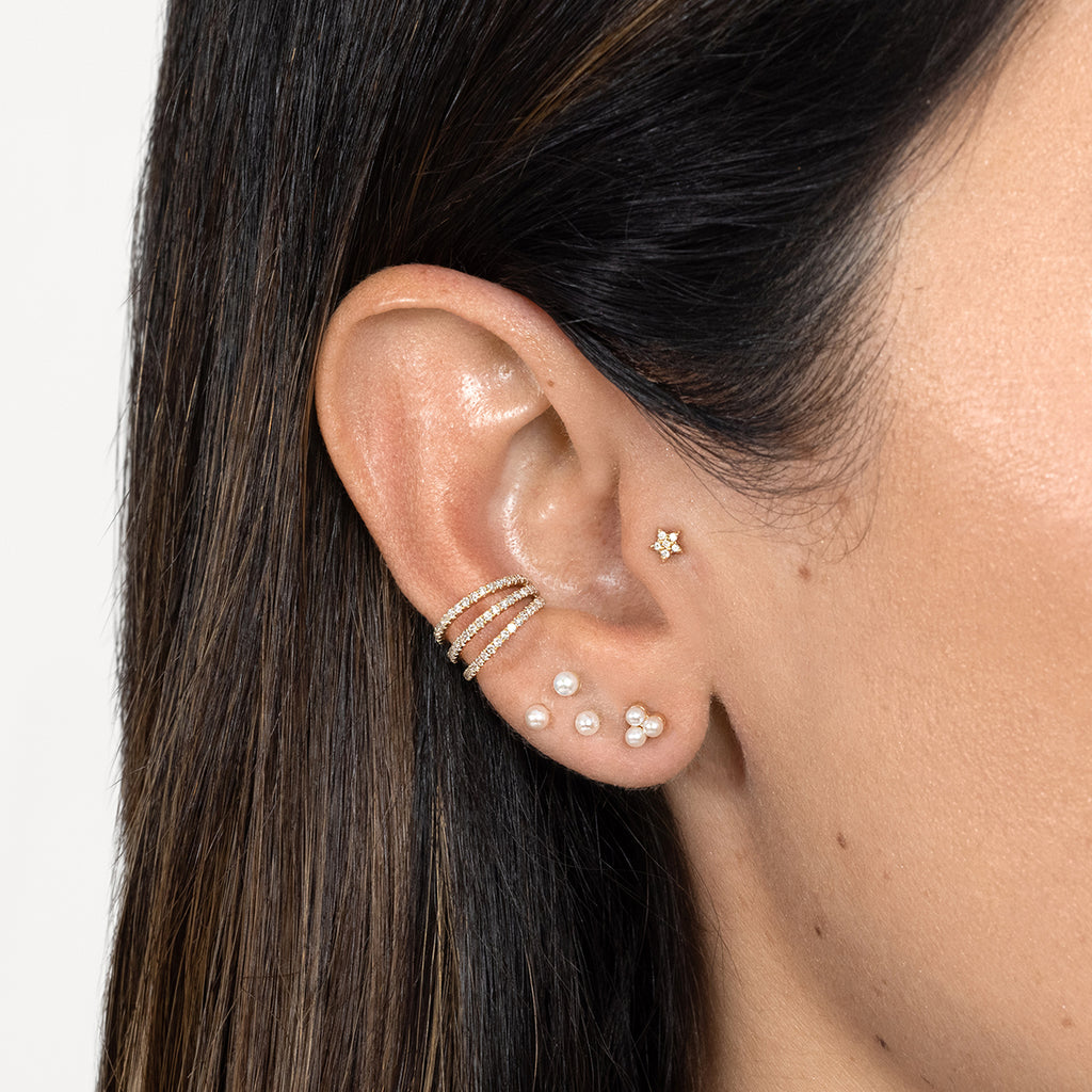 3-Row Split Diamond Ear Cuff