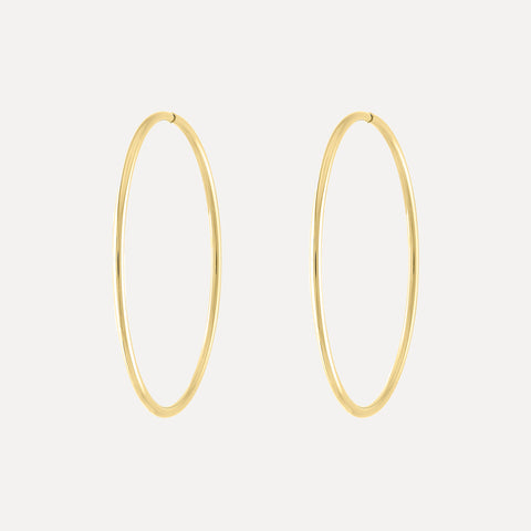 White Topaz Seamless Hoop Earring | 8mm