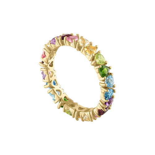 Heart Shape Rainbow Eternity Ring by Kelly Bello Design