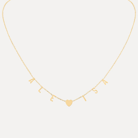 Mixed Shape Diamond Heart Necklace