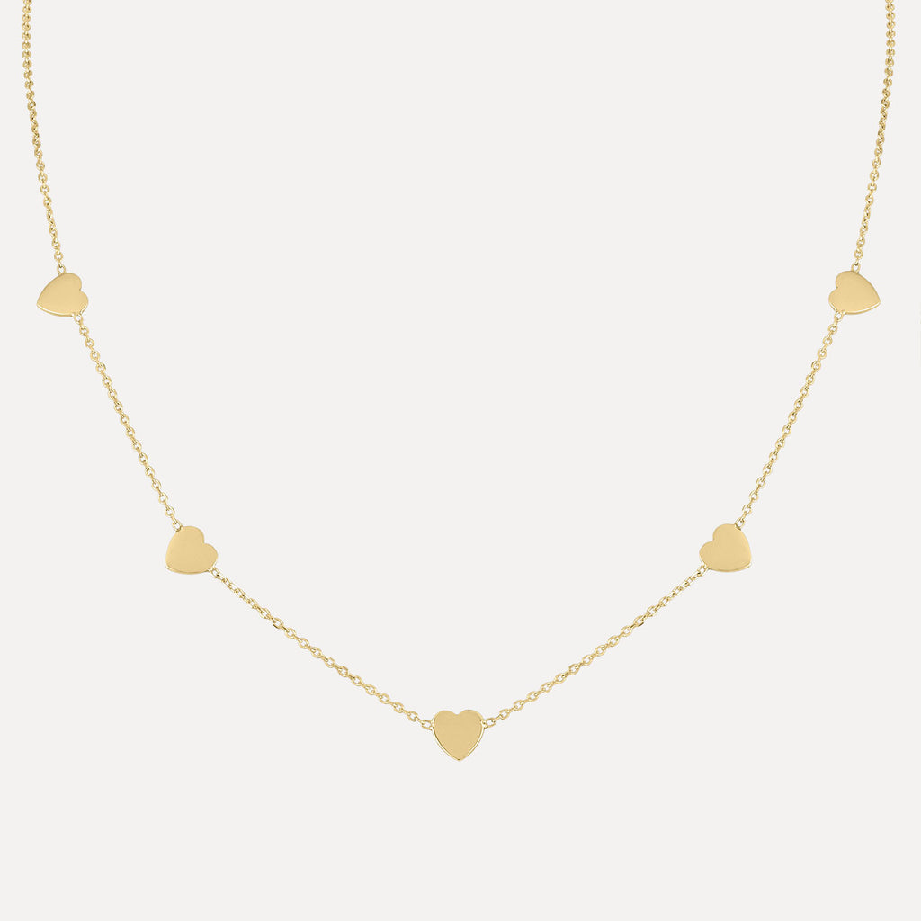 Mini Mini Hearts Station Necklace