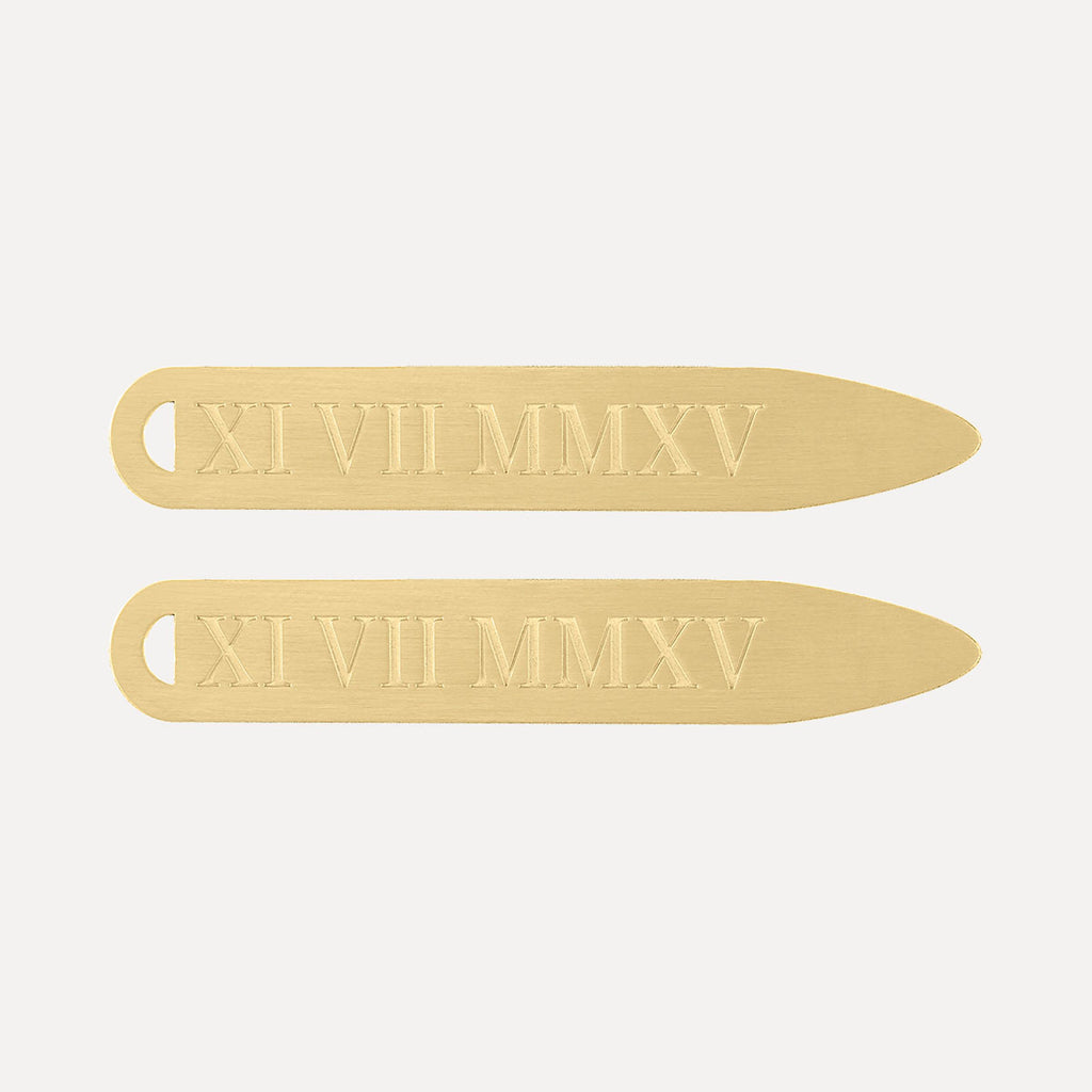 Roman Numerals Collar Stay