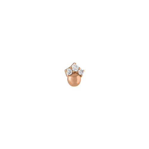 Diamond Trio & Ball Piercing Earring