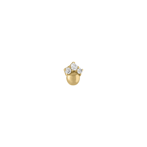 Diamond Trio & Ball Piercing Earring