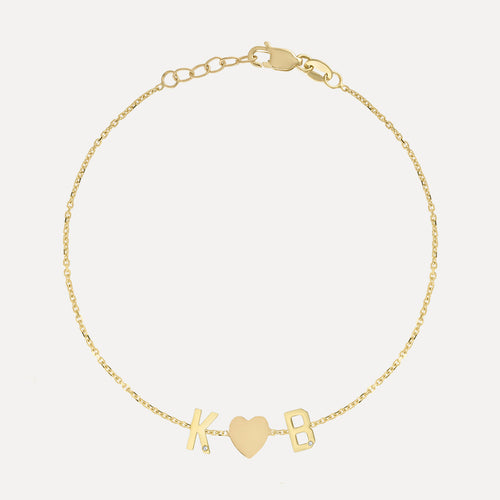Mini Letter Bracelet with Heart