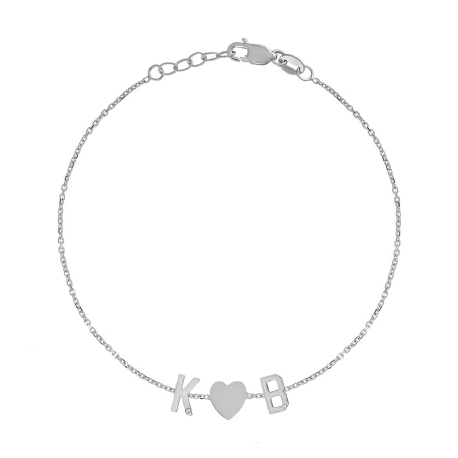 Mini Letter Bracelet with Heart