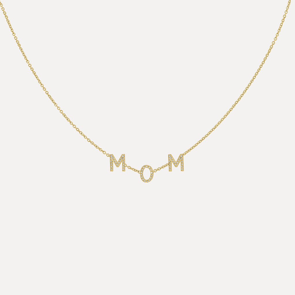 Mini Pave Letter Necklace (Custom)
