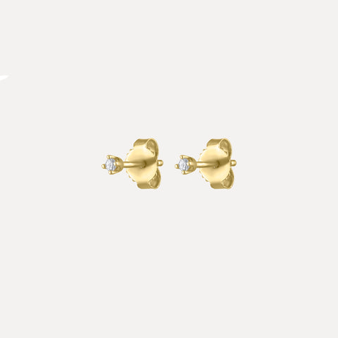 Mini Diamond & Ball Chain Earring