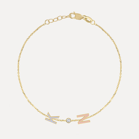 Mini Mini Enamel Hearts Station Necklace