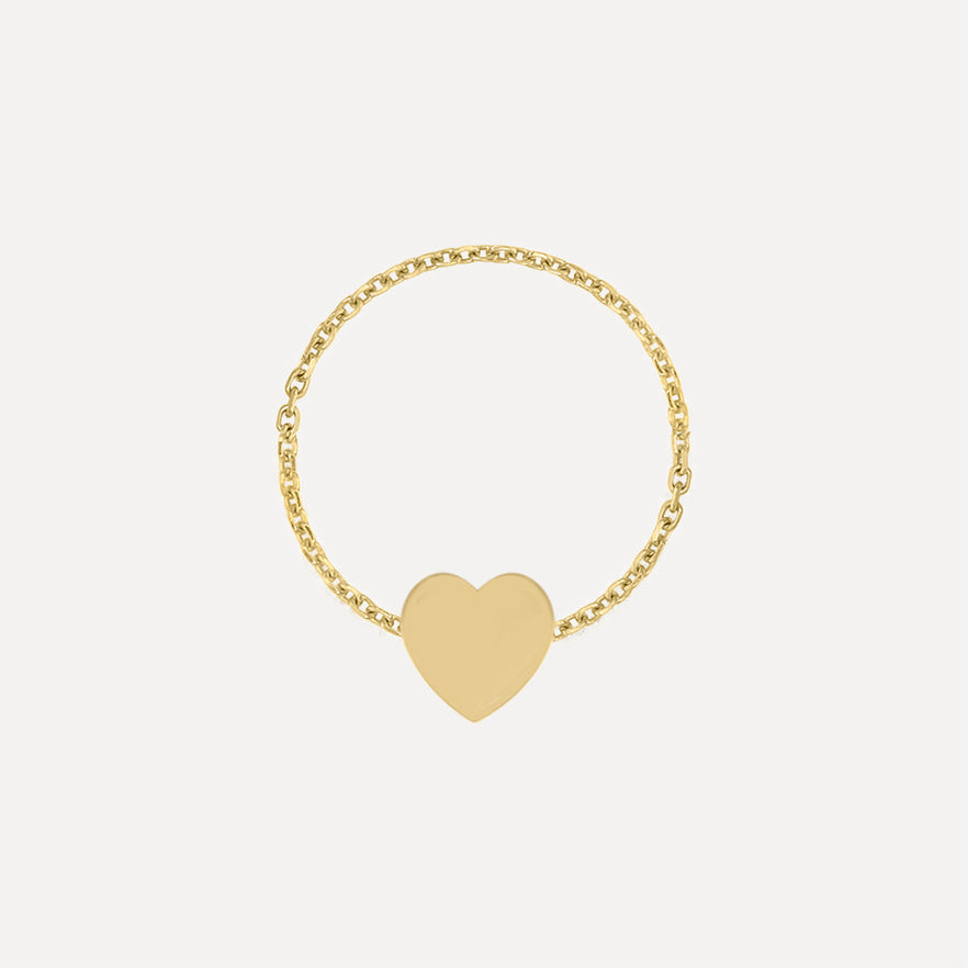 Mini Heart Chain Ring by Kelly Bello